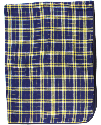 Boxercraft FB250 Premium Flannel Blanket in Navy/ gold plad