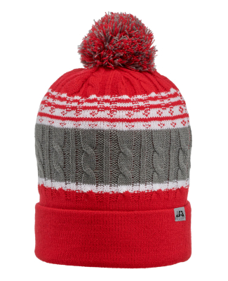 J America 5002 Adult Altitude Knit Cap in Red