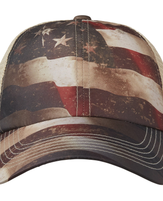 J America 5506 Adult Offroad Cap in Flagtacular/ nat