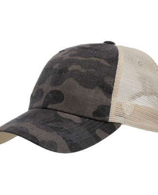 J America TW5533 Riptide Ripstop Trucker Hat in Black camo