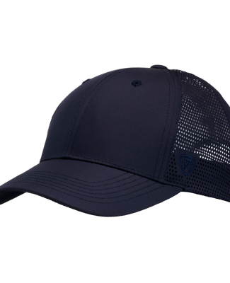 J America TW5536 Flight Lasercut Mesh Trucker Hat in Navy