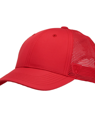 J America TW5536 Flight Lasercut Mesh Trucker Hat in Red