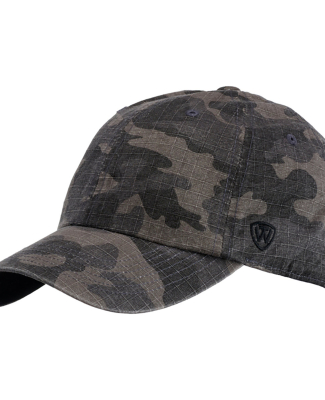 J America TW5537 Ripper Washed Cotton Ripstop Hat in Black camo