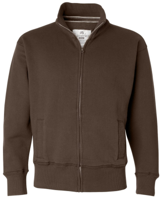 J America 8984 Unisex Vintage Solid Fleece Jacket in Brown