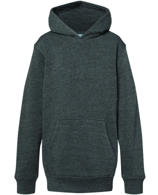 J America 8880 Youth Triblend Pullover Hooded Swea in Black triblend