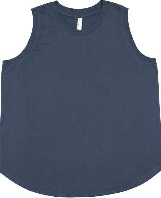 LA T 3892 Ladies' Curvy Relaxed Tank in Denim