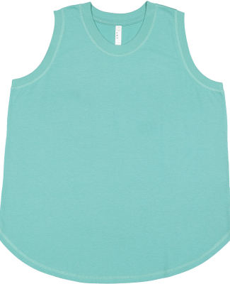 LA T 3892 Ladies' Curvy Relaxed Tank in Saltwater