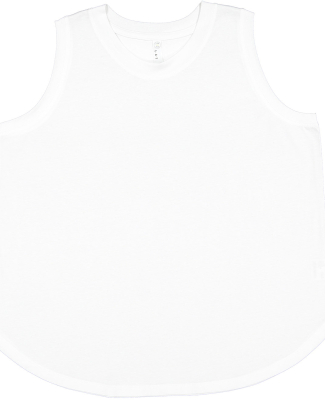 LA T 3892 Ladies' Curvy Relaxed Tank in White