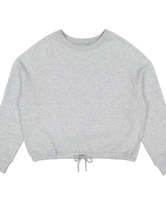 LA T 3528 Ladies' Boxy Cropped Fleece Sweatshirt in Heather