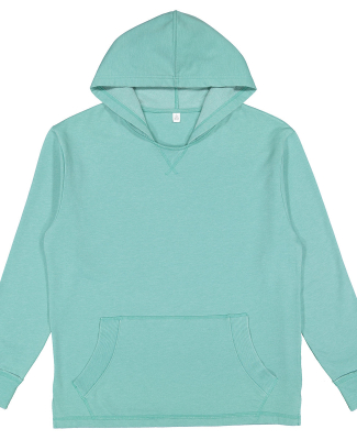 LA T 6936 Adult Vintage Wash Fleece Hooded Sweatsh in Washed saltwater