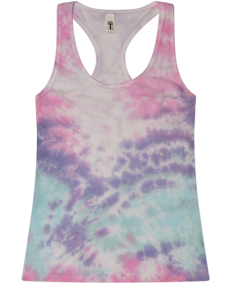 Tie-Dye 3400 Ladies' Racerback Tank in Cotton candy