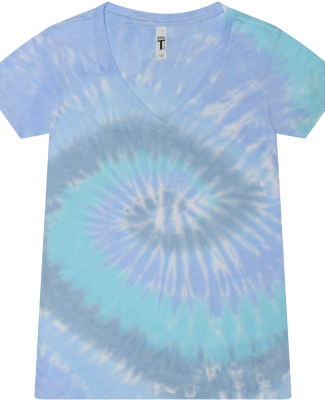 Tie-Dye 1075 Ladies' V-Neck T-Shirt in Lagoon