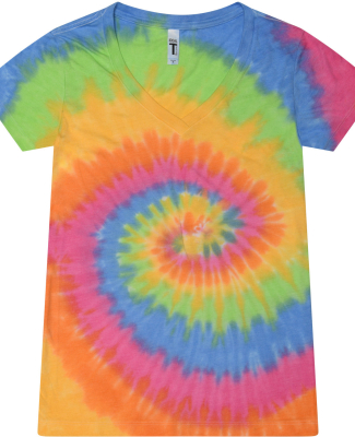 Tie-Dye 1075 Ladies' V-Neck T-Shirt in Eternity