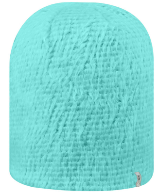 J America 5004 Adult Fluffy Monster Knit Cap in Tiff blue