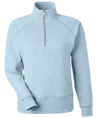 J America 8743 Ladies' Electric Fleece Quarter-Zip in Electric sky