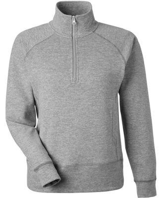 J America 8743 Ladies' Electric Fleece Quarter-Zip in Electric slate