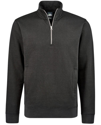 J America 8722 Unisex BTB Fleece Quarter-Zip in Black