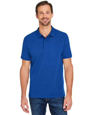 Harriton M205 Men's Valiant Cotton Snag Protect Po in True royal