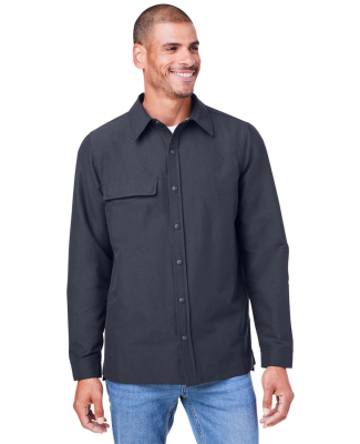 Harriton M72 Unisex Flex Twill Overshirt in Dark charcoal