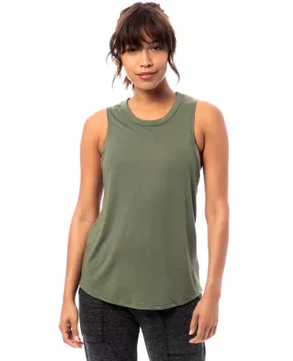 Alternative Apparel 3095 Women's Slinky Muscle Tan in Army green