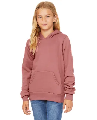 Bella + Canvas 3719Y Youth Sponge Fleece Hooded Sw in Mauve