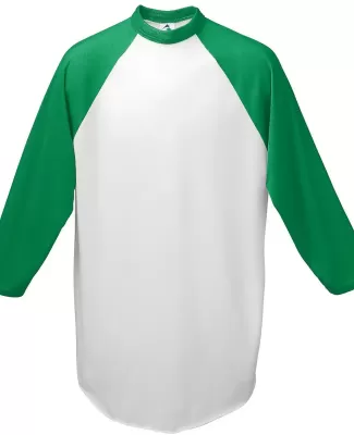 Augusta Sportswear 4420 Three-Quarter Sleeve Baseb WHITE/ KELLY