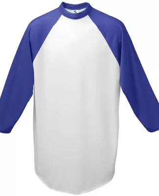 Augusta Sportswear 4420 Three-Quarter Sleeve Baseb WHITE/ PURPLE