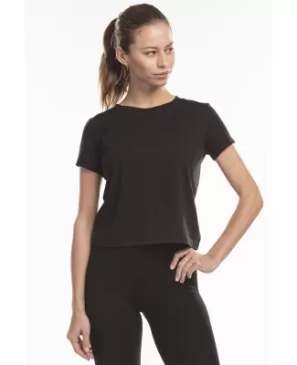 US Blanks US521 Ladies' Short Sleeve Crop T-Shirt in Black