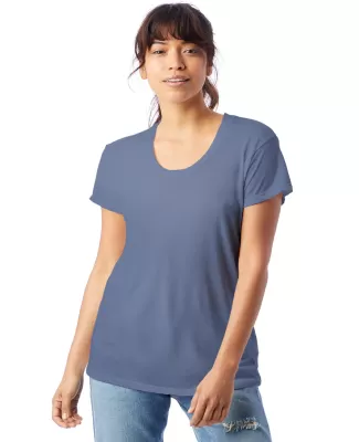Alternative Apparel AA2620 Ladies Kimber T-Shirt in Stonewash blue