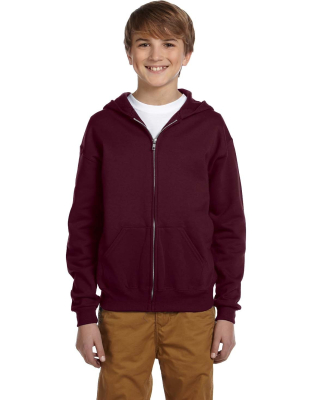 993B Jerzees Youth 8 oz. NuBlend® 50/50 Full-Zip  in Maroon