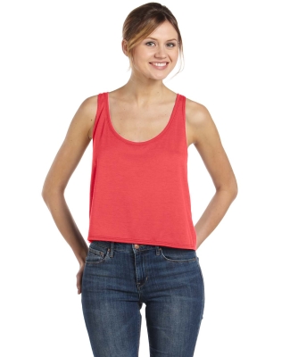 BELLA 8880 Womens Cropped Tank Top CORAL