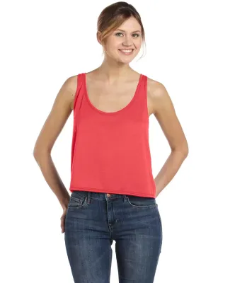 BELLA 8880 Womens Cropped Tank Top CORAL