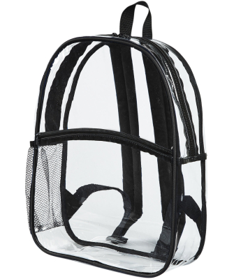 BAGedge BE259 Clear PVC Backpack in Black