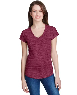 Anvil 675VIDL Women's Streak Tee ID MAROON