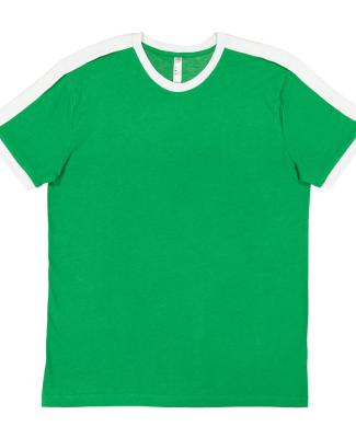 LA T 6932 Fine Jersey Soccer Tee VINT GREEN/ WHT