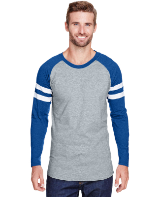 LA T 6934 Men's Gameday Mash Up Long-Sleeve T-Shir in Vn hth/ vn ry/ w
