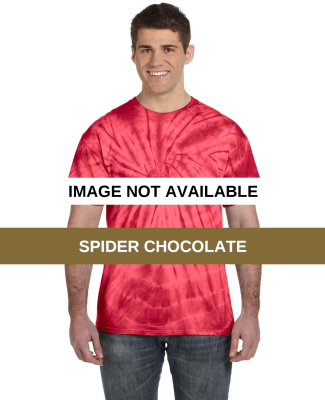 Tie-Dye CD101 Adult 5.4 oz. 100% Cotton Spider T-S SPIDER CHOCOLATE