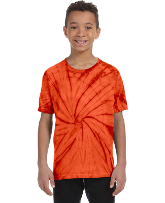 Tie-Dye CD101Y Youth 5.4 oz. 100% Cotton Spider T- in Spider orange