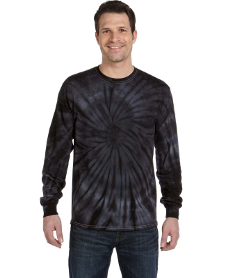 Tie-Dye CD2000 Adult 5.4 oz. 100% Cotton Long-Slee in Spider black