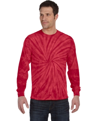 Tie-Dye CD2000 Adult 5.4 oz. 100% Cotton Long-Slee SPIDER RED