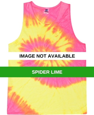 Tie-Dye CD3500 Adult 5.4 oz. 100% Cotton Tank Top SPIDER LIME
