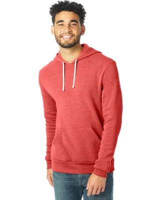 Alternative Apparel 9595F2 Pullover Hoodie in Eco true red