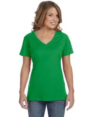 392 Anvil Ladies’ Sheer V-Neck T-Shirt GREEN APPLE