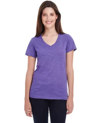 392 Anvil Ladies’ Sheer V-Neck T-Shirt HEATHER PURPLE