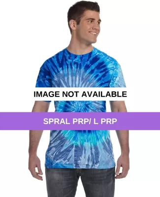 H1000 Tie-Dyes Adult Tie-Dyed Cotton Tee SPRAL PRP/ L PRP