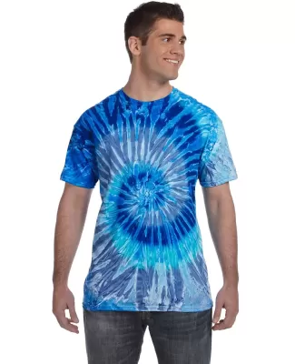 H1000 Tie-Dyes Adult Tie-Dyed Cotton Tee BLUE JERRY