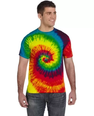 H1000 Tie-Dyes Adult Tie-Dyed Cotton Tee REACTIVE RAINBOW