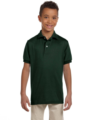 437Y Jerzees Youth 50/50 Jersey Polo with SpotShie in Forest green