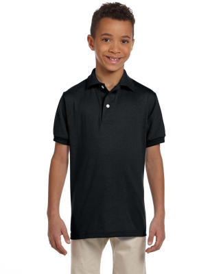 437Y Jerzees Youth 50/50 Jersey Polo with SpotShie in Black