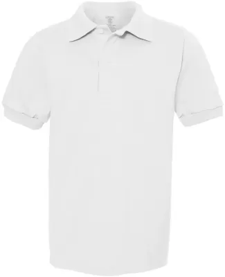 437Y Jerzees Youth 50/50 Jersey Polo with SpotShie WHITE